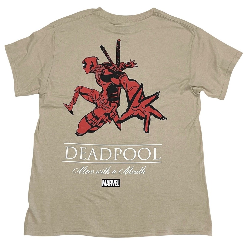 Marvel Deadpool & Wolverine Graphic T-Shirt Tan Mens Medium NWT Isaac Morris
